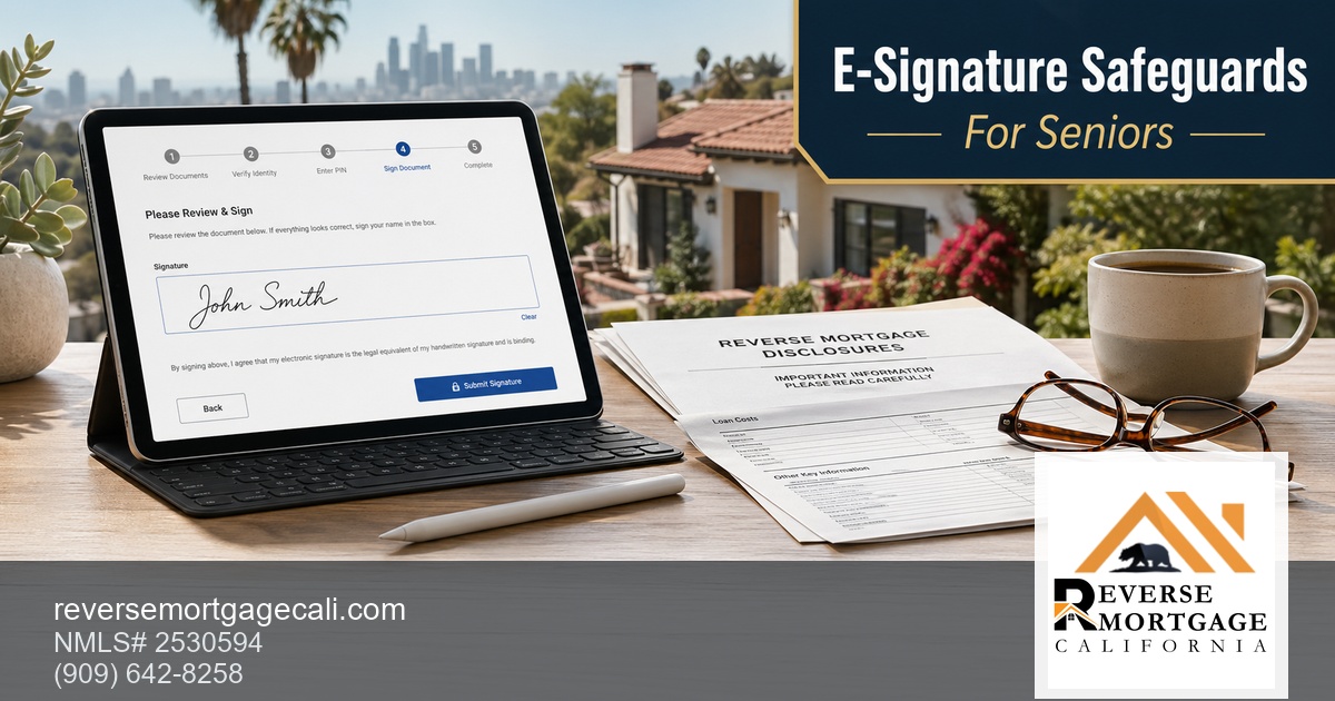 Electronic Signature Requirements: A Safeguards Guide for California Seniors (2026) — Reverse Mortgage California (electronic signature requirements reverse mortgage borrower protections)